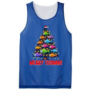 Merry Fishmas Christmas Tree Fishing Fisher Meaningful Gift Mesh Reversible Basketball Jersey Tank