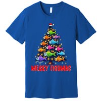 Merry Fishmas Christmas Tree Fishing Fisher Meaningful Gift Premium T-Shirt