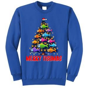 Merry Fishmas Christmas Tree Fishing Fisher Meaningful Gift Tall Sweatshirt