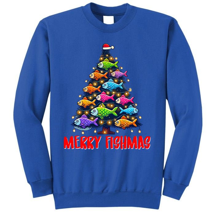 Merry Fishmas Christmas Tree Fishing Fisher Meaningful Gift Tall Sweatshirt