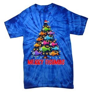 Merry Fishmas Christmas Tree Fishing Fisher Meaningful Gift Tie-Dye T-Shirt