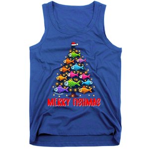 Merry Fishmas Christmas Tree Fishing Fisher Meaningful Gift Tank Top