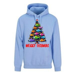 Merry Fishmas Christmas Tree Fishing Fisher Meaningful Gift Unisex Surf Hoodie