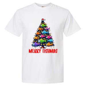 Merry Fishmas Christmas Tree Fishing Fisher Meaningful Gift Garment-Dyed Heavyweight T-Shirt