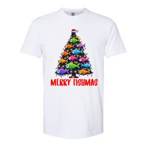 Merry Fishmas Christmas Tree Fishing Fisher Meaningful Gift Softstyle CVC T-Shirt