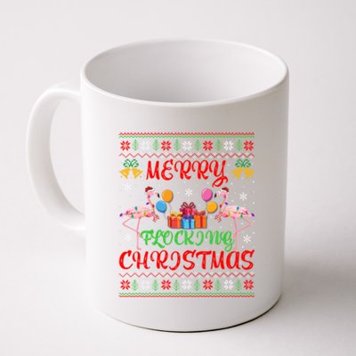 Merry Flocking Christmas Ugly Lights Pink Flamingo Christmas Meaningful Gift Coffee Mug