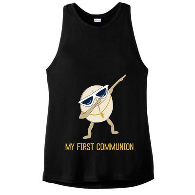 My First Communion Dabbing Wafer 1st Communion Ladies PosiCharge Tri-Blend Wicking Tank