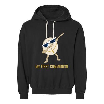 My First Communion Dabbing Wafer 1st Communion Garment-Dyed Fleece Hoodie