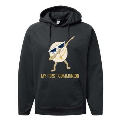 My First Communion Dabbing Wafer 1st Communion Performance Fleece Hoodie