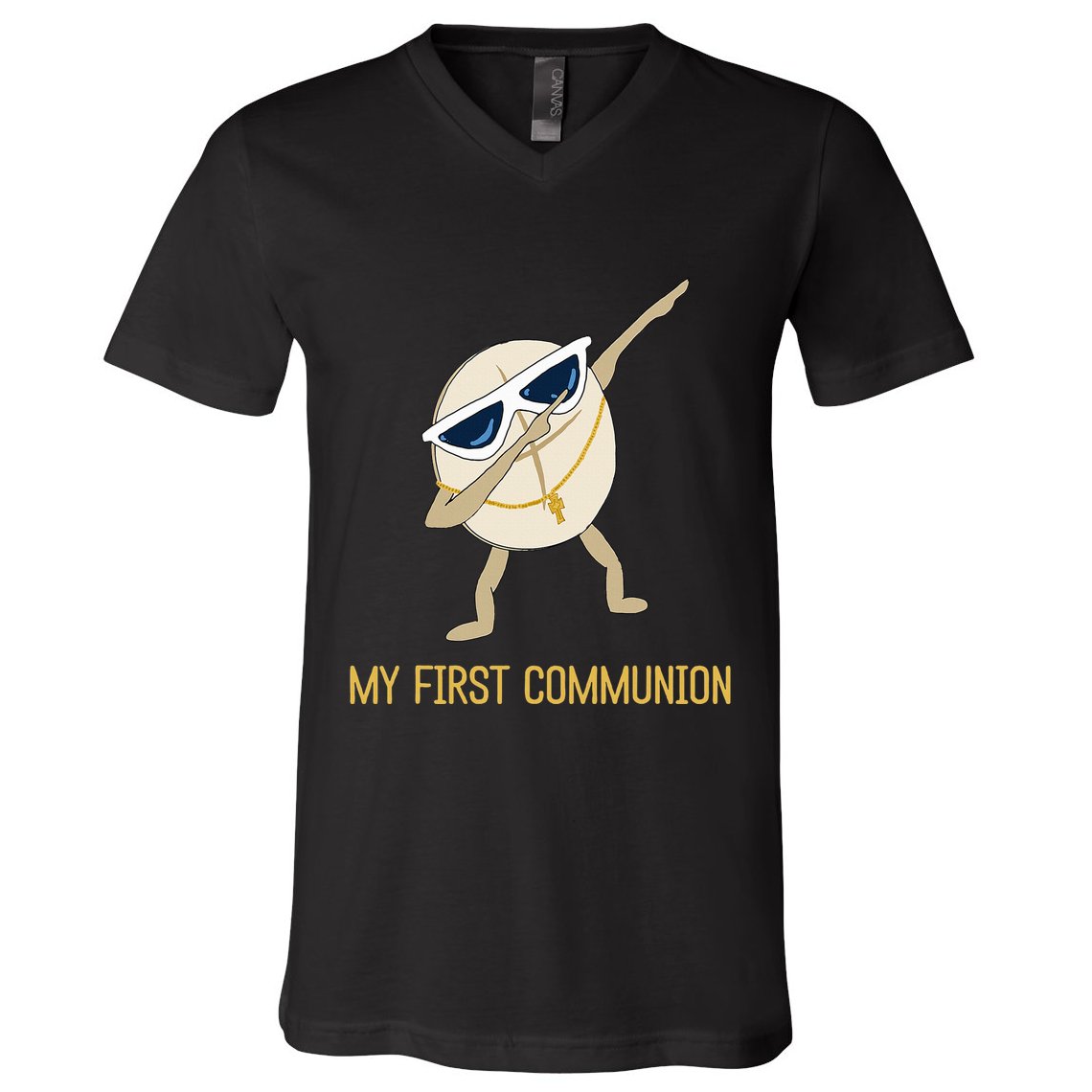 My First Communion Dabbing Wafer 1st Communion V-Neck T-Shirt