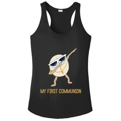My First Communion Dabbing Wafer 1st Communion Ladies PosiCharge Competitor Racerback Tank