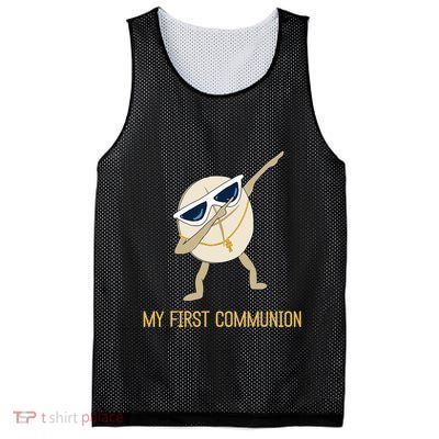 My First Communion Dabbing Wafer 1st Communion Mesh Reversible Basketball Jersey Tank