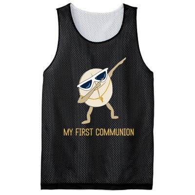 My First Communion Dabbing Wafer 1st Communion Mesh Reversible Basketball Jersey Tank