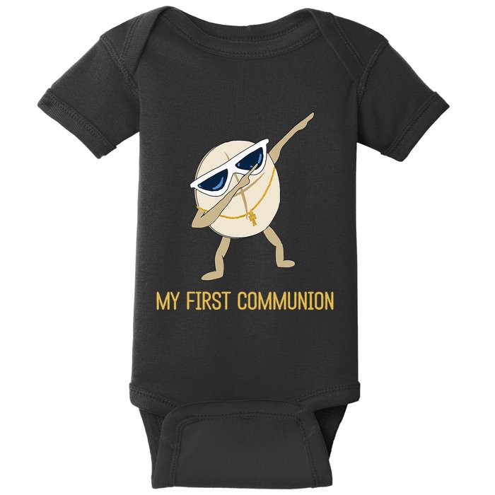 My First Communion Dabbing Wafer 1st Communion Baby Bodysuit