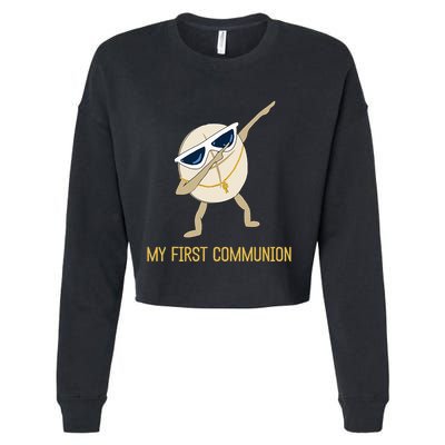 My First Communion Dabbing Wafer 1st Communion Cropped Pullover Crew