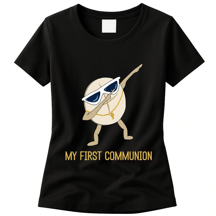 My First Communion Dabbing Wafer 1st Communion Womens T-Shirt