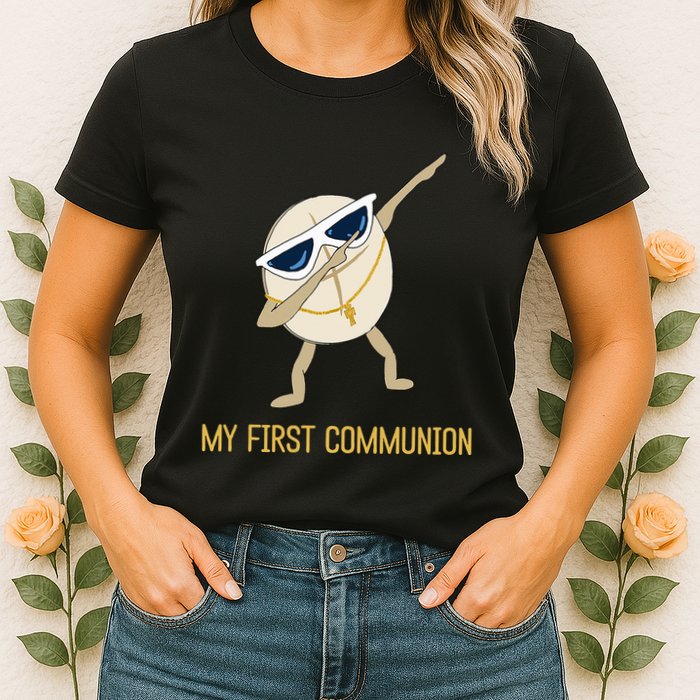 My First Communion Dabbing Wafer 1st Communion Womens T-Shirt