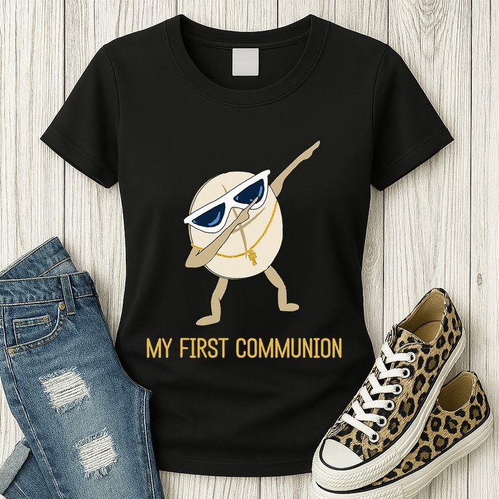 My First Communion Dabbing Wafer 1st Communion Womens T-Shirt