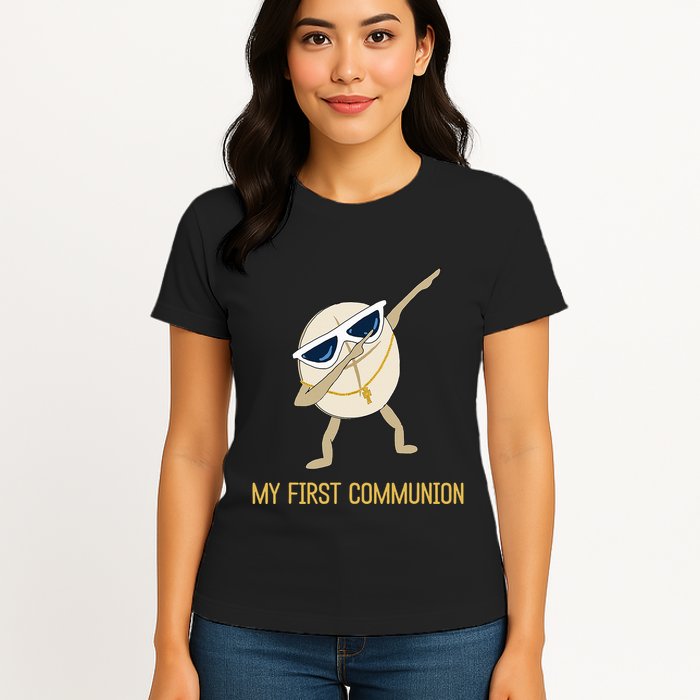 My First Communion Dabbing Wafer 1st Communion Womens T-Shirt