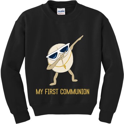 My First Communion Dabbing Wafer 1st Communion Kids Sweatshirt