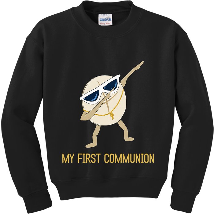 My First Communion Dabbing Wafer 1st Communion Kids Sweatshirt