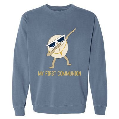 My First Communion Dabbing Wafer 1st Communion Garment-Dyed Sweatshirt