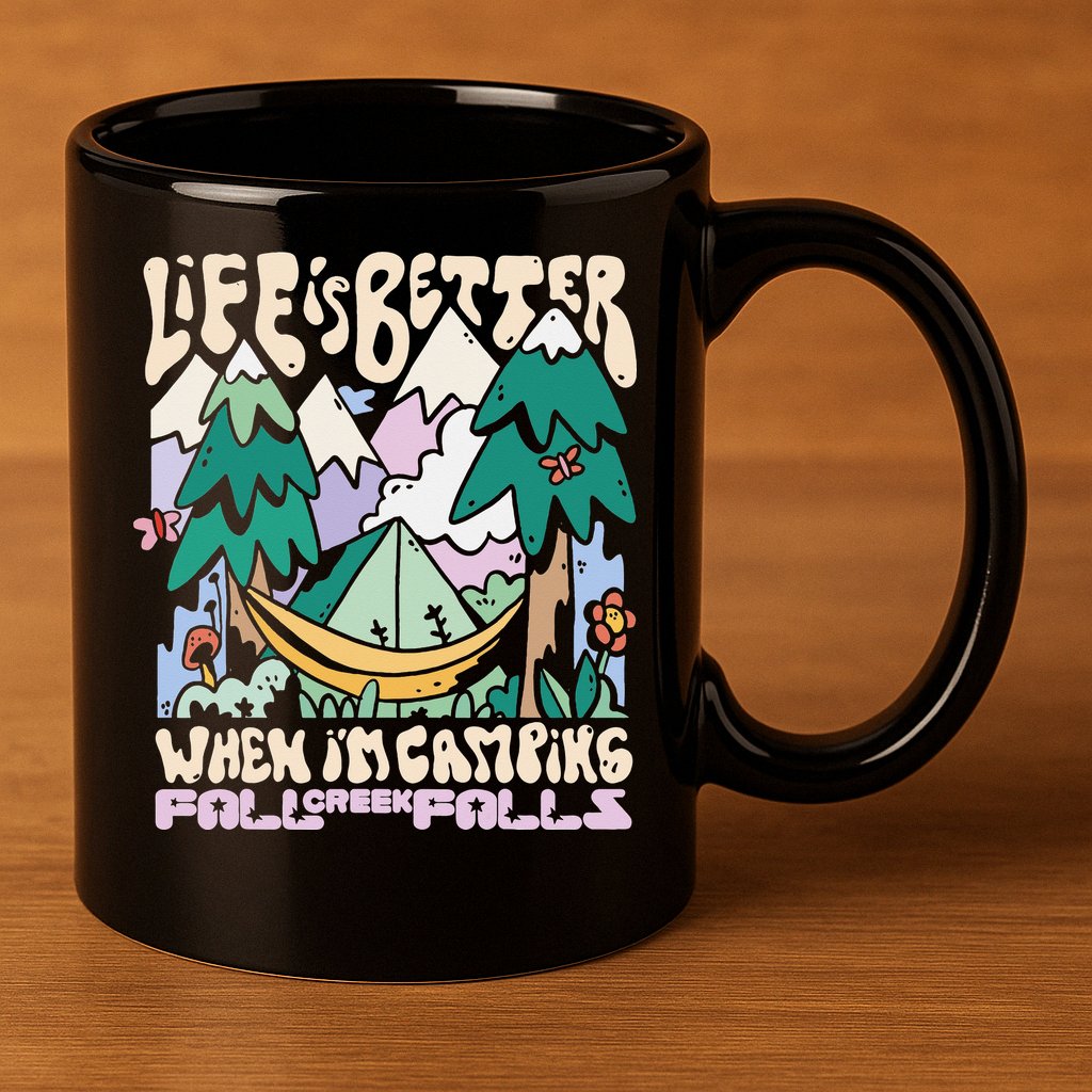 Mountains Fall Creek Falls Tennessee Camping 11oz C Handle Ceramic Mug