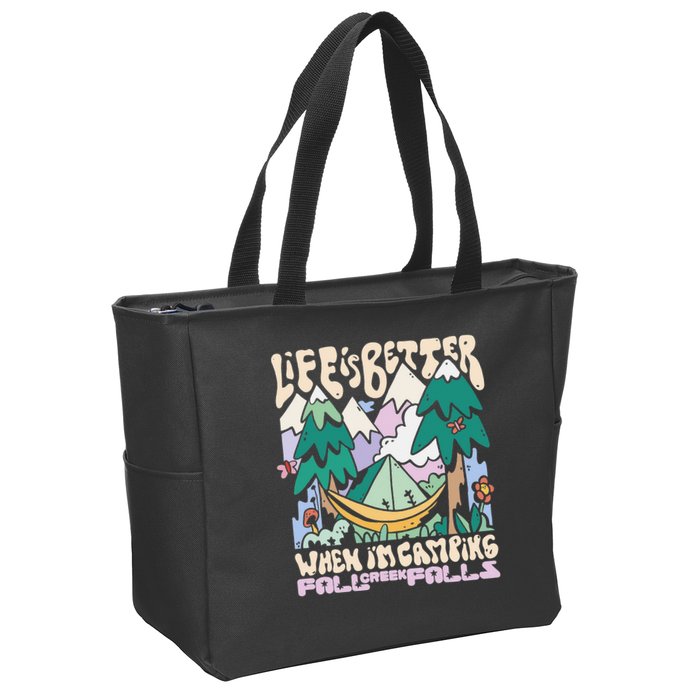 Mountains Fall Creek Falls Tennessee Camping Zip Tote Bag