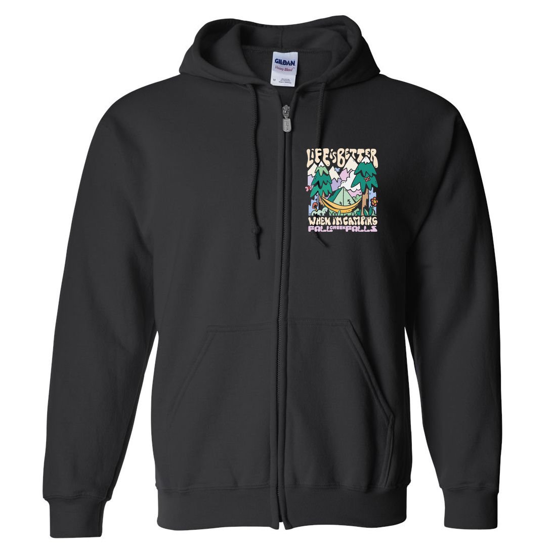 Mountains Fall Creek Falls Tennessee Camping Full Zip Hoodie