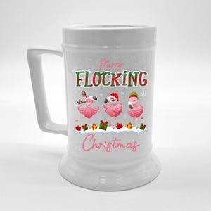 Merry Flocking Christmas Flamingo Reindeer Santa Elf Xmas Gift Beer Stein