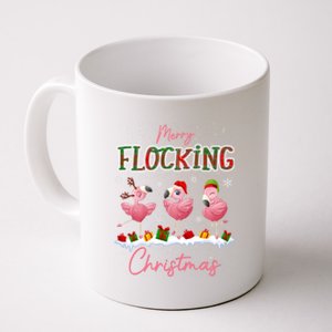 Merry Flocking Christmas Flamingo Reindeer Santa Elf Xmas Gift Coffee Mug