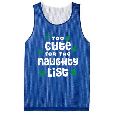 Matching Family Christmas Design Too Cute For Naughty List Cool Gift Mesh Reversible Basketball Jersey Tank