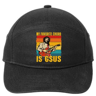 My Favorite Chord Is Gsus Jesus Playing Guitar Vintage 7-Panel Snapback Hat