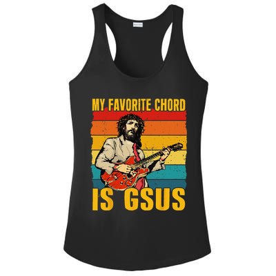 My Favorite Chord Is Gsus Jesus Playing Guitar Vintage Ladies PosiCharge Competitor Racerback Tank