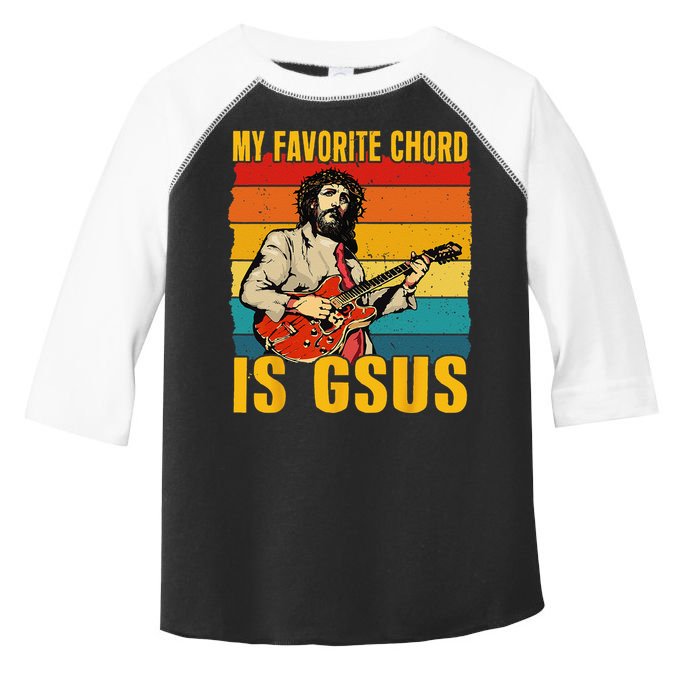 My Favorite Chord Is Gsus Jesus Playing Guitar Vintage Toddler Fine Jersey T-Shirt