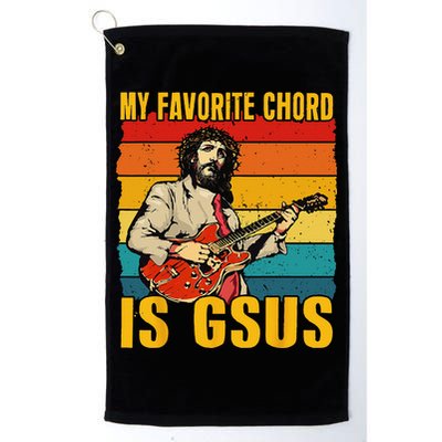 My Favorite Chord Is Gsus Jesus Playing Guitar Vintage Golf Towel