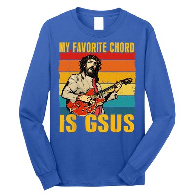 My Favorite Chord Is Gsus Jesus Playing Guitar Vintage Long Sleeve Shirt