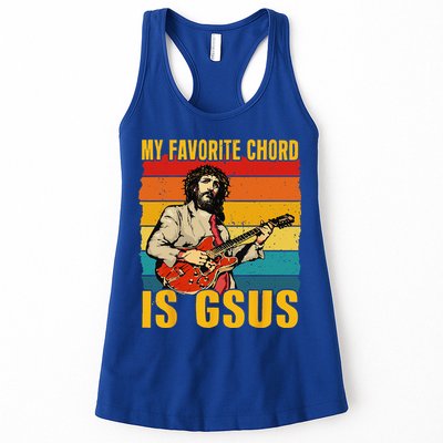 My Favorite Chord Is Gsus Jesus Playing Guitar Vintage Womens Tank Top