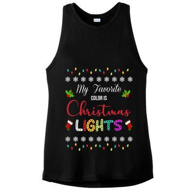 My Favorite Color Is Christmas Lights Ladies PosiCharge Tri-Blend Wicking Tank