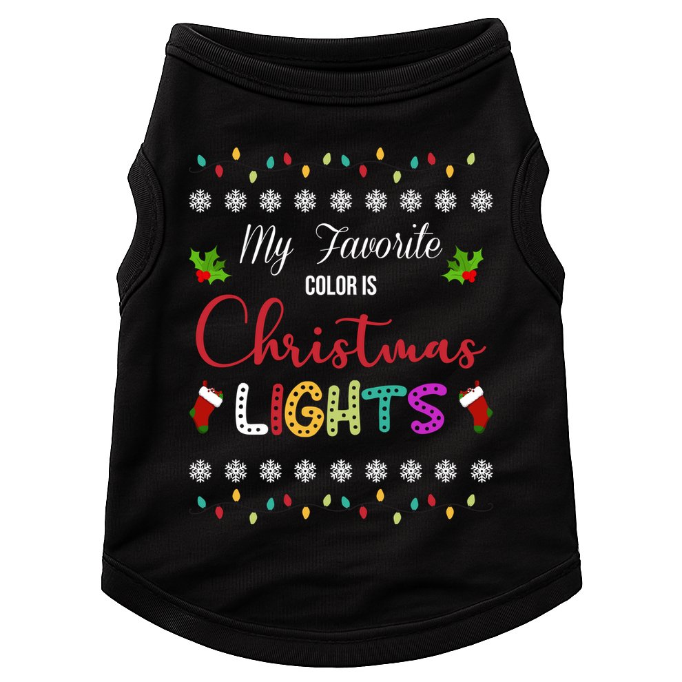 My Favorite Color Is Christmas Lights Doggie Tank