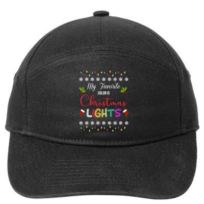 My Favorite Color Is Christmas Lights 7-Panel Snapback Hat