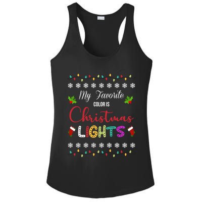 My Favorite Color Is Christmas Lights Ladies PosiCharge Competitor Racerback Tank