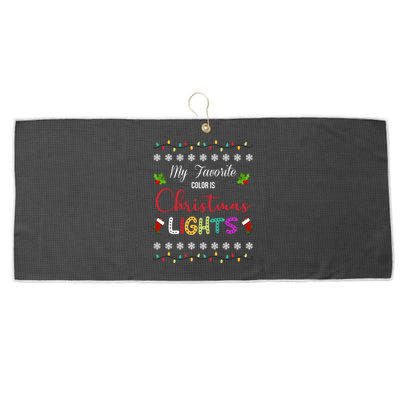 My Favorite Color Is Christmas Lights Large Microfiber Waffle Golf Towel