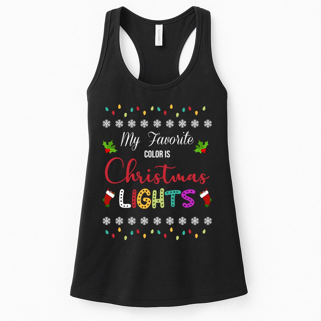 My Favorite Color Is Christmas Lights Womens Tank Top