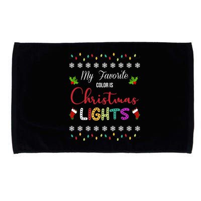 My Favorite Color Is Christmas Lights Microfiber Hand Towel