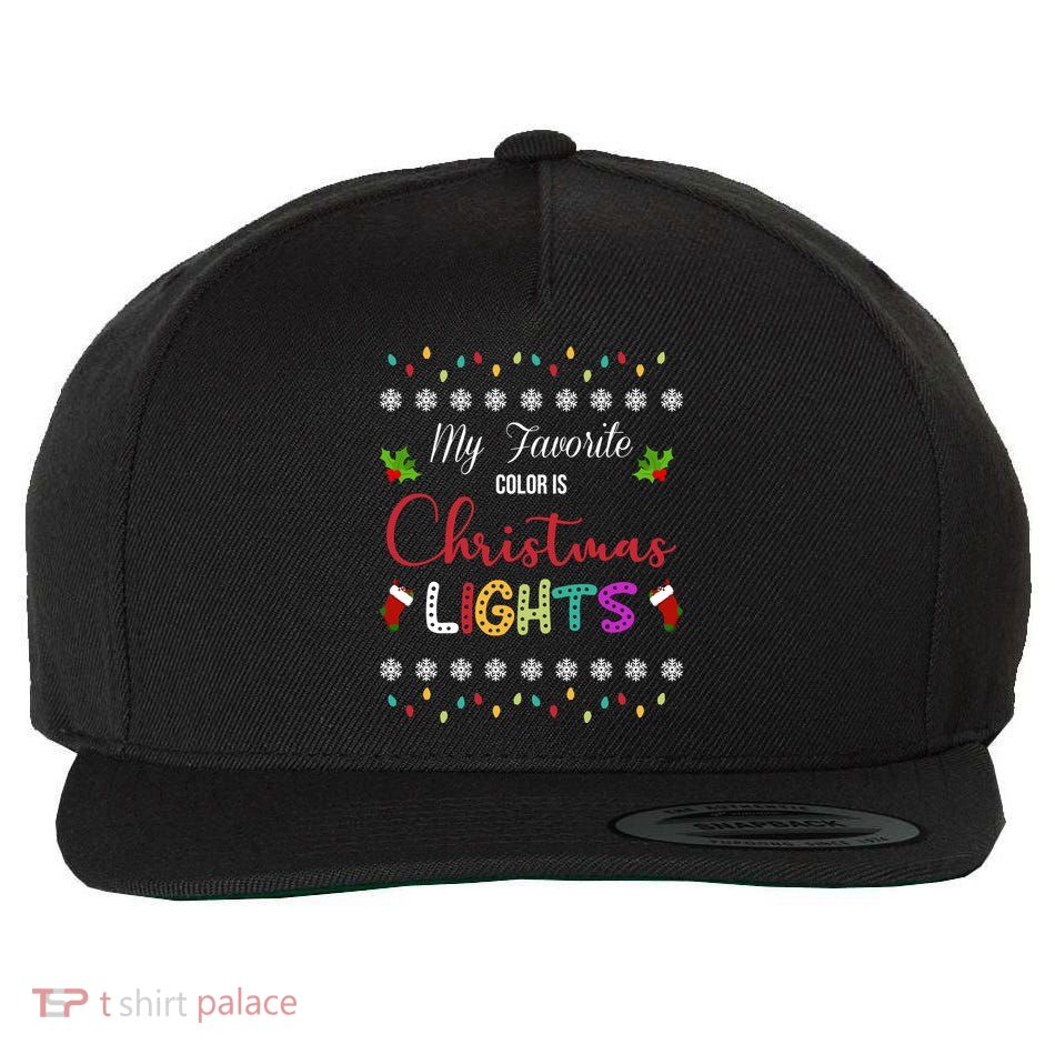 My Favorite Color Is Christmas Lights Wool Snapback Cap