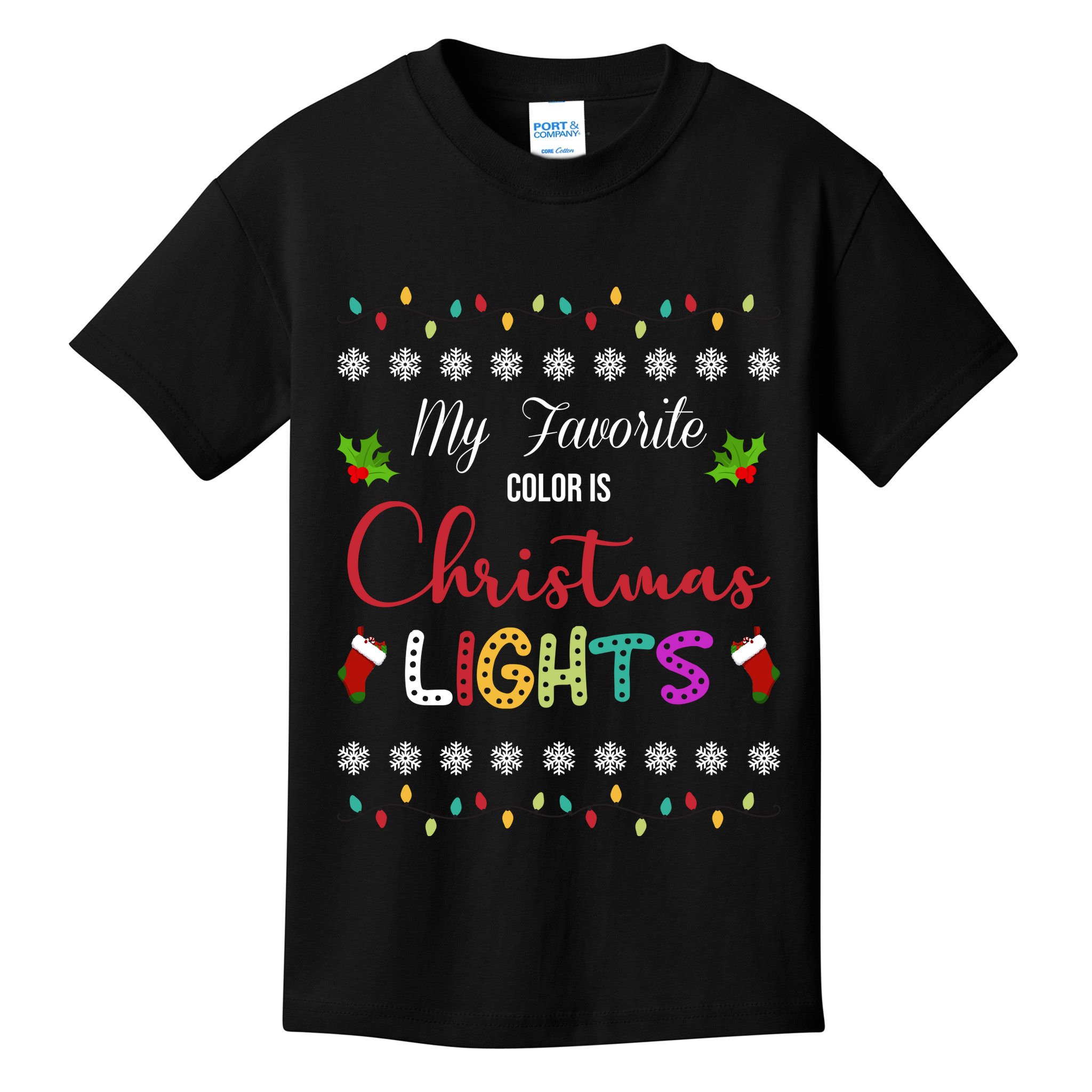 My Favorite Color Is Christmas Lights Kids T-Shirt