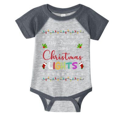 My Favorite Color Is Christmas Lights Infant Baby Jersey Bodysuit