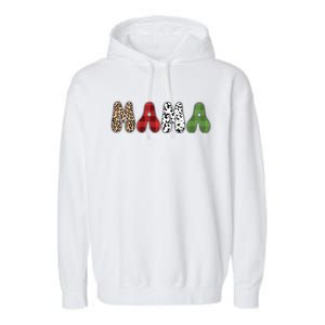 Mama Funny Christmas Holiday Family Matching Garment-Dyed Fleece Hoodie