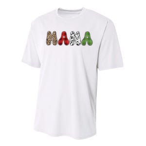 Mama Funny Christmas Holiday Family Matching Performance Sprint T-Shirt